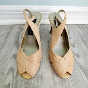 Vintage Nude Sling Back Heels